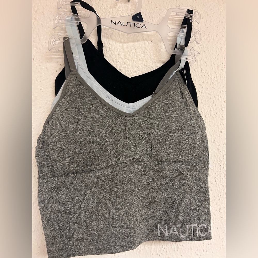 Nautica 3pk longline Soft active athletic workout lounge bras bralettes Small